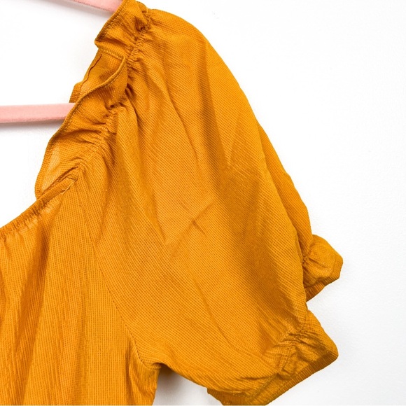 Active USA Mustard Yellow Short Puffed Sleeve Crop - Picture 6 of 8